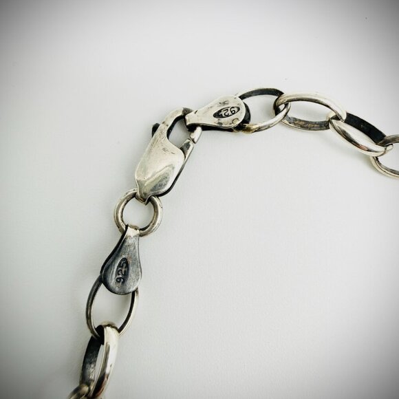 Navajo Priscilla A. Smith Sterling Silver Turquoise Inlay Lariat Necklace – 18″ - Picture 5 of 5